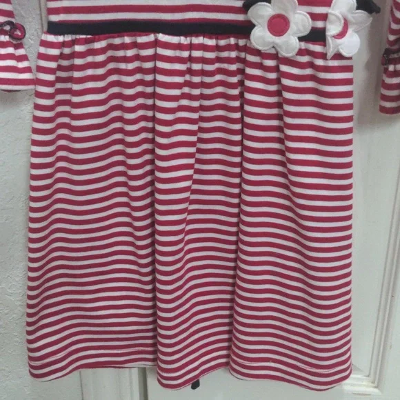 Florence Eiseman Girls Red& White Striped Dress. Size 4 T - Picture 4 of 6